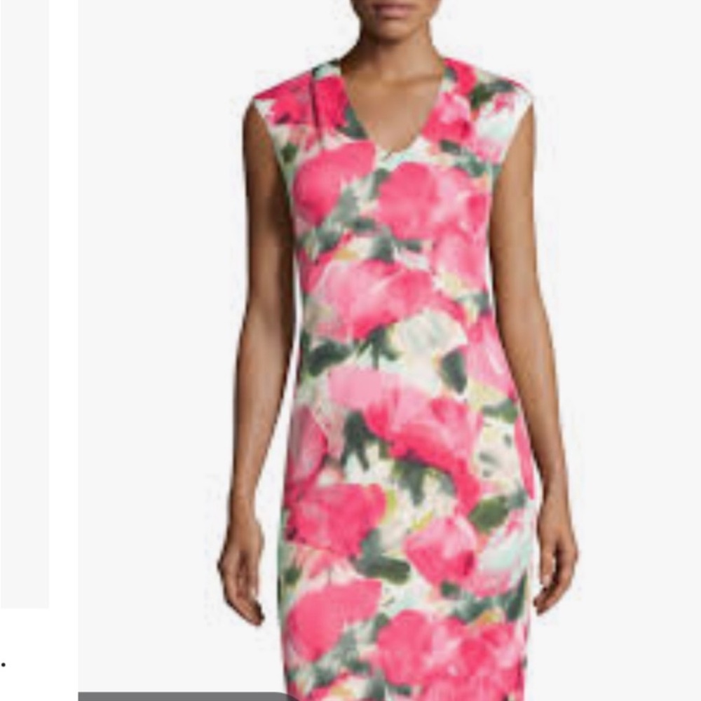 ModCloth Donna Ricco floral print watercolor stretchy sheath dress
